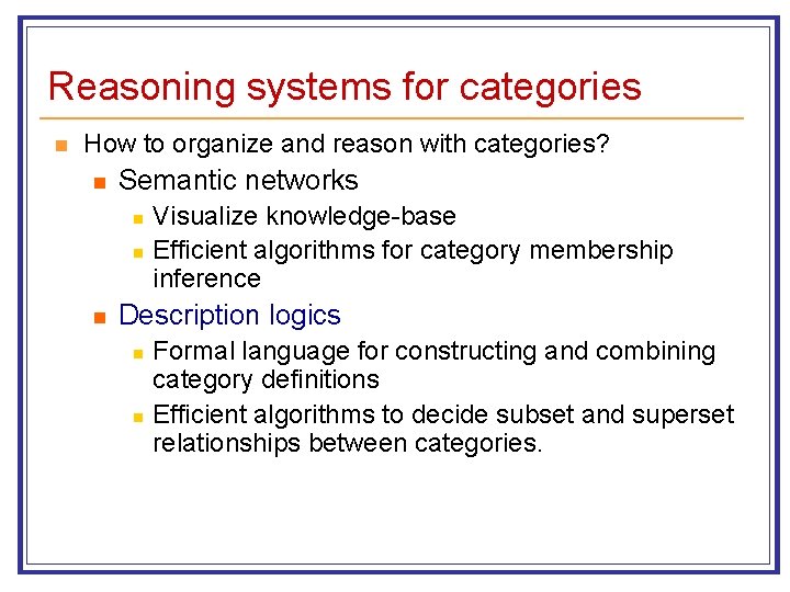 Reasoning Systems for Categories