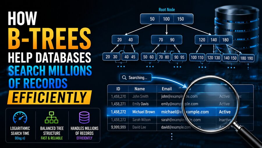 🌳 How B-Trees Help Databases Search Millions of Records Efficiently
