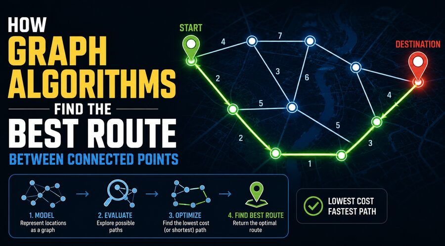 🗺️ How Graph Algorithms Find the Best Route Between Connected Points