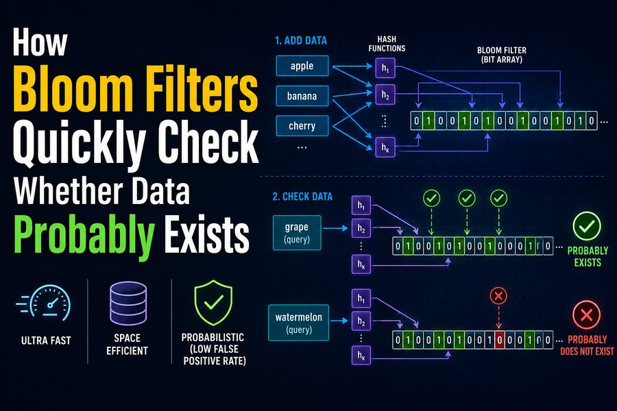 🌸 How Bloom Filters Quickly Check Whether Data Probably Exists