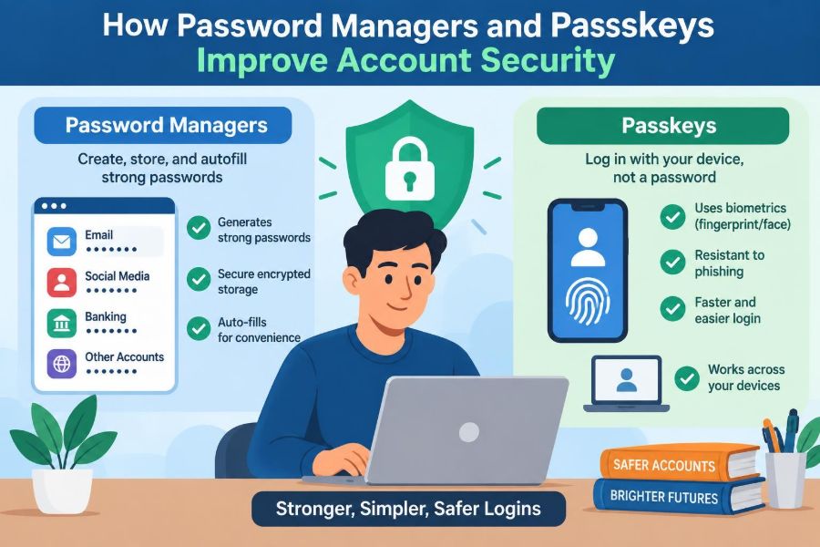 🛡️ How Password Managers and Passkeys Improve Account Security