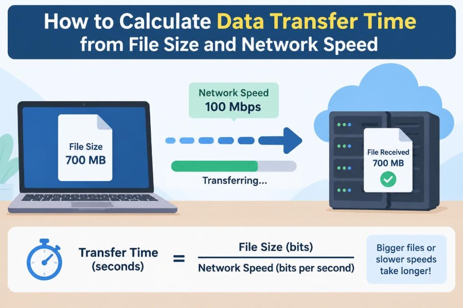 💻 How to Calculate Data Transfer Time from File Size and Network Speed