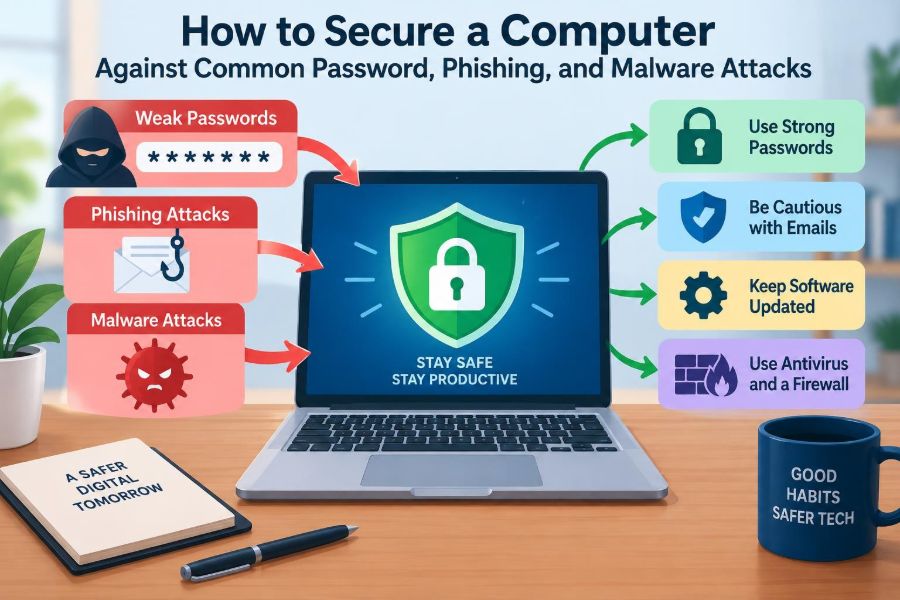 🔐 How to Secure a Computer Against Common Password, Phishing, and Malware Attacks