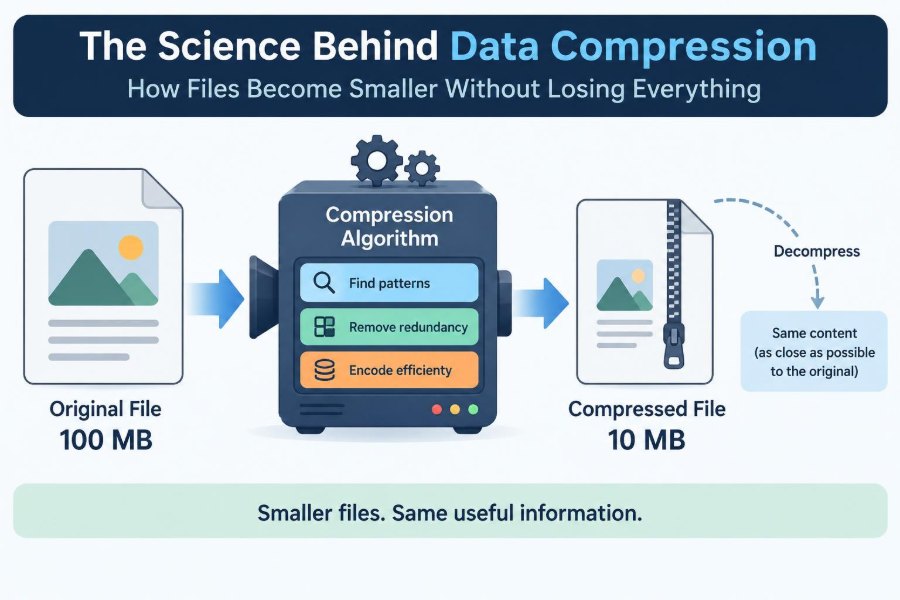 💻 The Science Behind Data Compression: How Files Become Smaller Without Losing Everything
