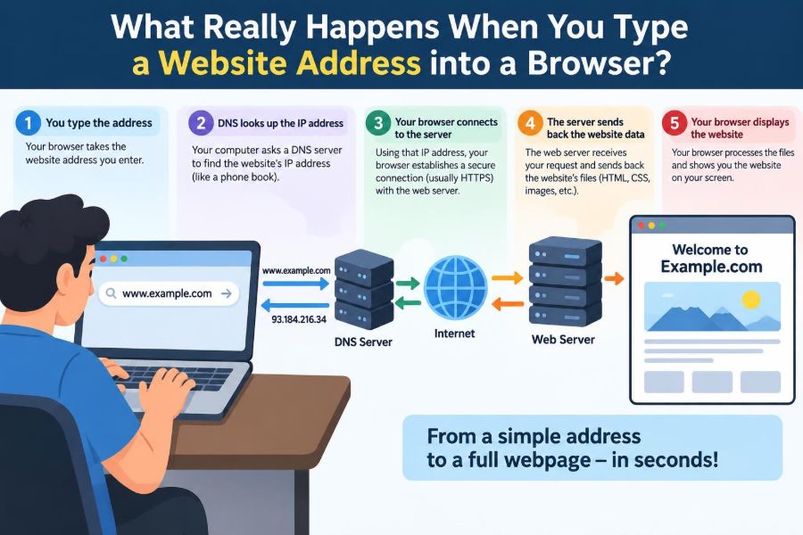 🌐 What Really Happens When You Type a Website Address into a Browser?