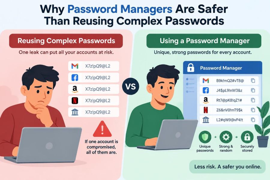 🔐 Why Password Managers Are Safer Than Reusing Complex Passwords