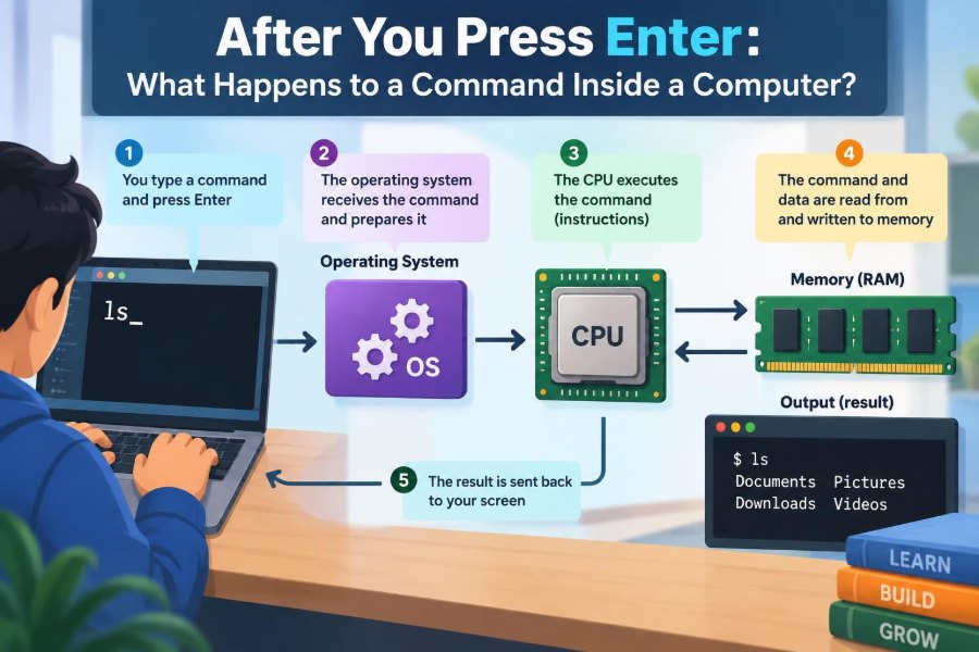 💻 After You Press Enter: What Happens to a Command Inside a Computer?