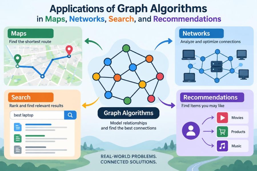 💻 Applications of Graph Algorithms in Maps, Networks, Search, and Recommendations