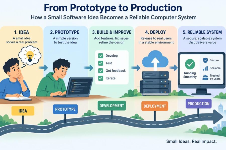 💻 From Prototype to Production: How a Small Software Idea Becomes a Reliable Computer System