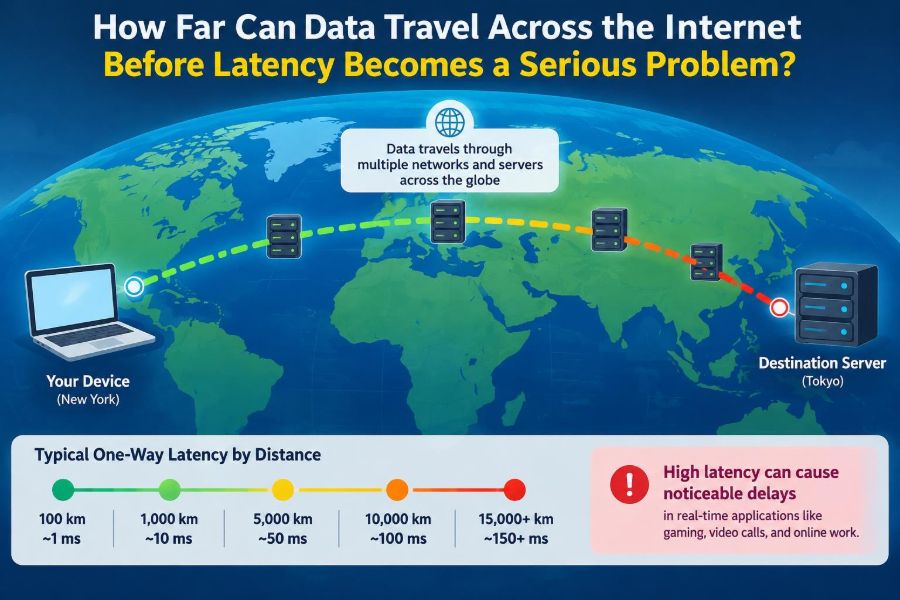 💻 How Far Can Data Travel Across the Internet Before Latency Becomes a Serious Problem?