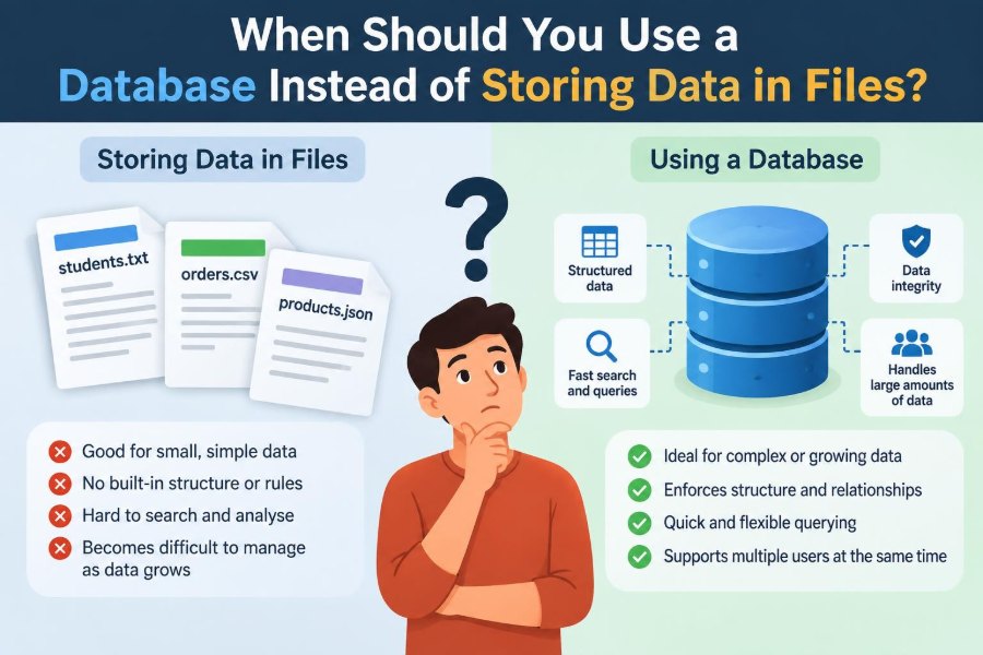 💻 When Should You Use a Database Instead of Storing Data in Files?