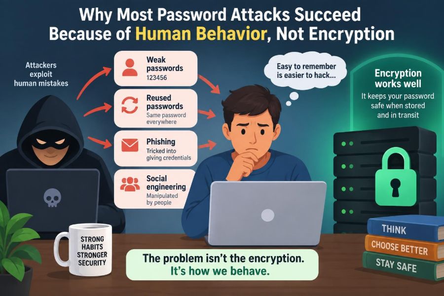 💻 Why Most Password Attacks Succeed Because of Human Behavior, Not Encryption