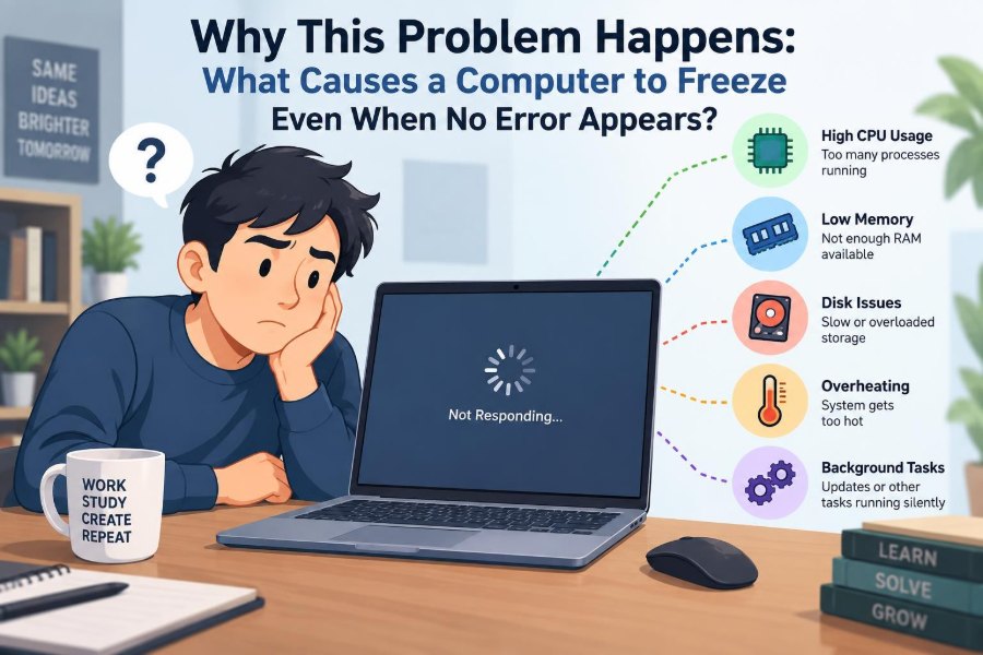 💻 Why This Problem Happens: What Causes a Computer to Freeze Even When No Error Appears?